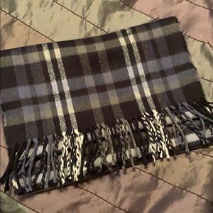 Black and blue plaid flannel scarf